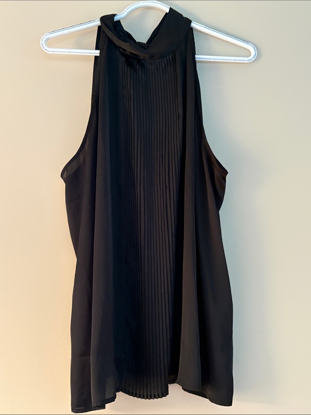 Belldini Black Pleated Halter Neck Sleeveless Top